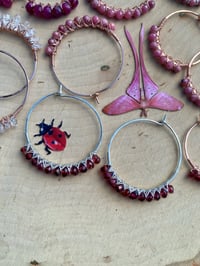 Image 4 of Garnet Wire Weaved Hoops