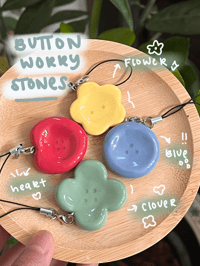 Image 1 of button worry stones! 🌸