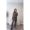 Mocha zip up collar tracksuit 