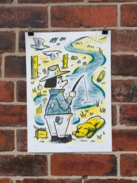 Image 1 of Fishing - Risograph print (A3)