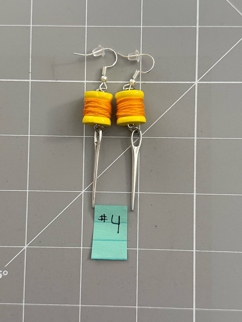 Image of Mini Thread Spool & Sewing Needle Earrings
