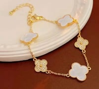 18K 4 Leaf Clovers bracelet (White)