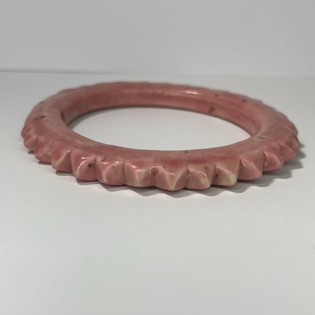 Speckled Pink Studded Bracelet - 7.25 in Inner Diameter