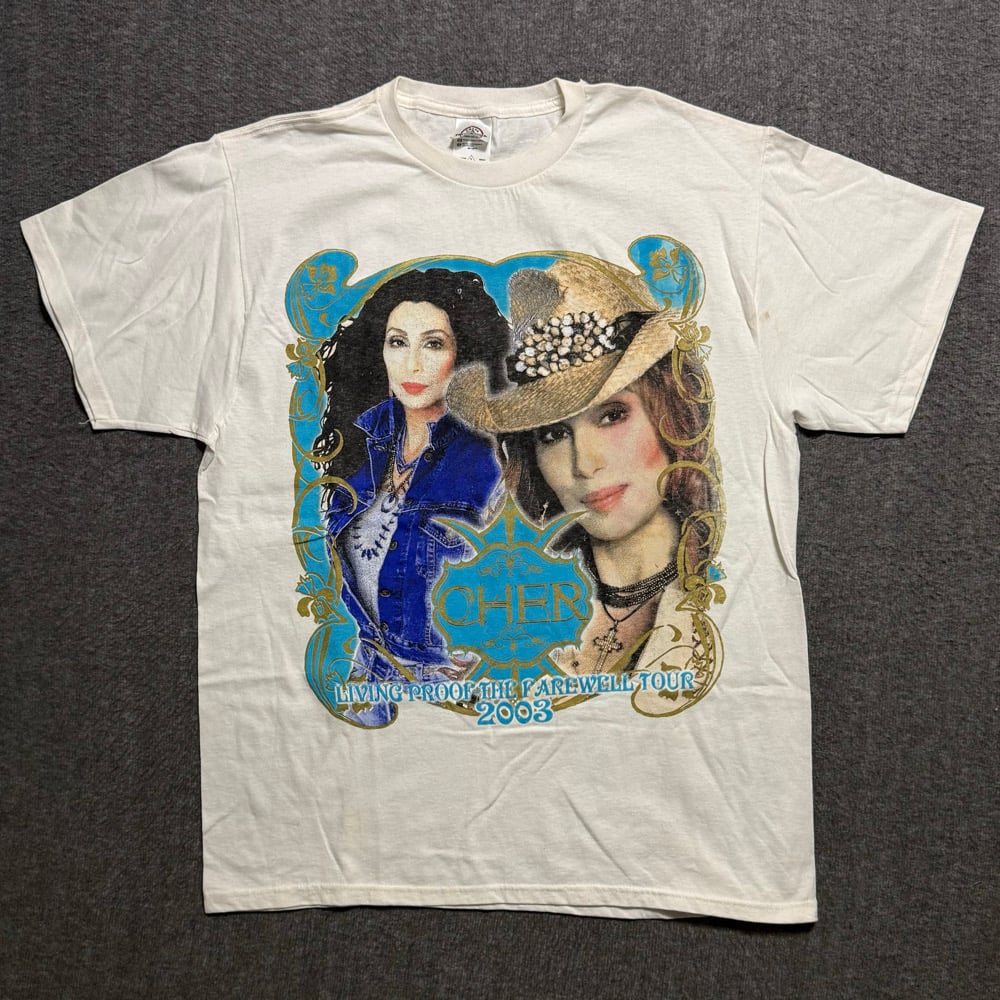 Image of 2000s Cher Tour Rap Style Graphic Tee (L)