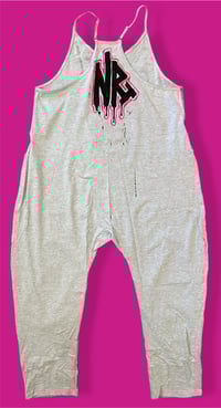 Image 2 of “PUNKY” CUSTOM HAND PAINTED BAGGY ROMPER SIZE MEDIUM