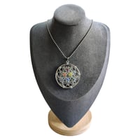 Image 2 of Rainbow Crystal Web Medallion Pendant