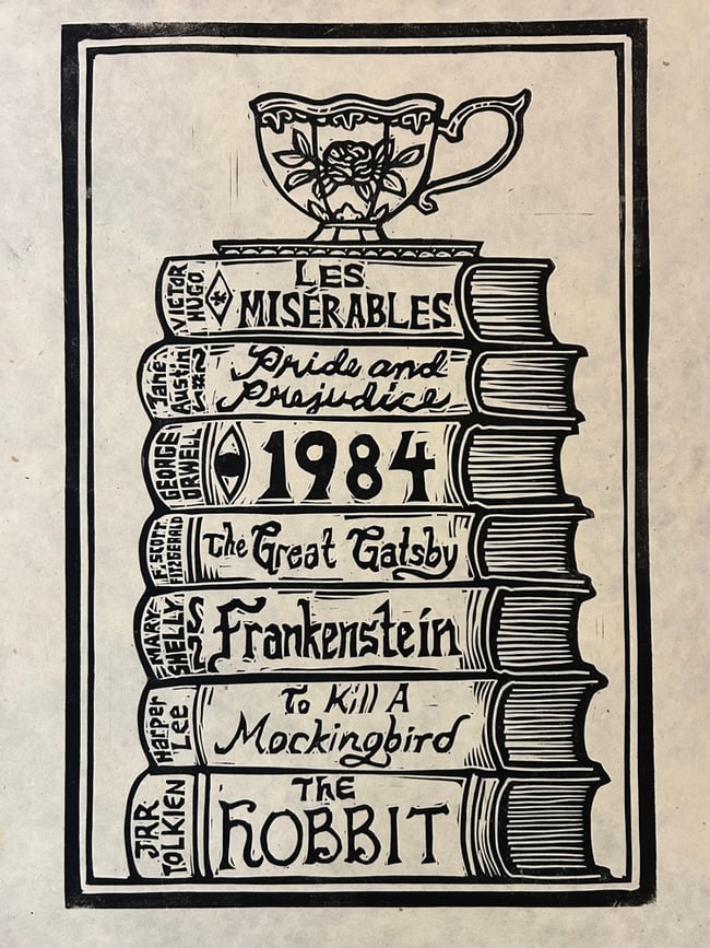 Classic Novels Block Print