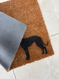 Image 3 of Standing Sighthound Door Mat - Black