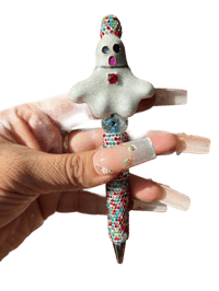 Image 1 of White ghost bling pen 