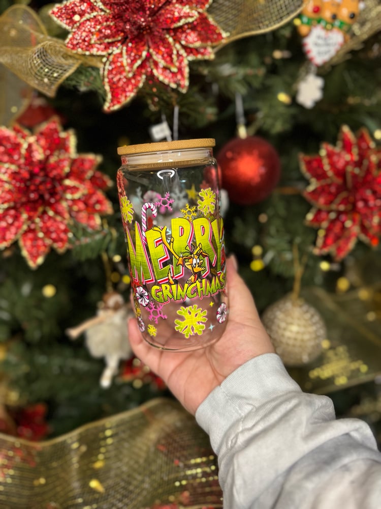Image of 16oz Frosted/ Clear Libby Glass - Christmas 1