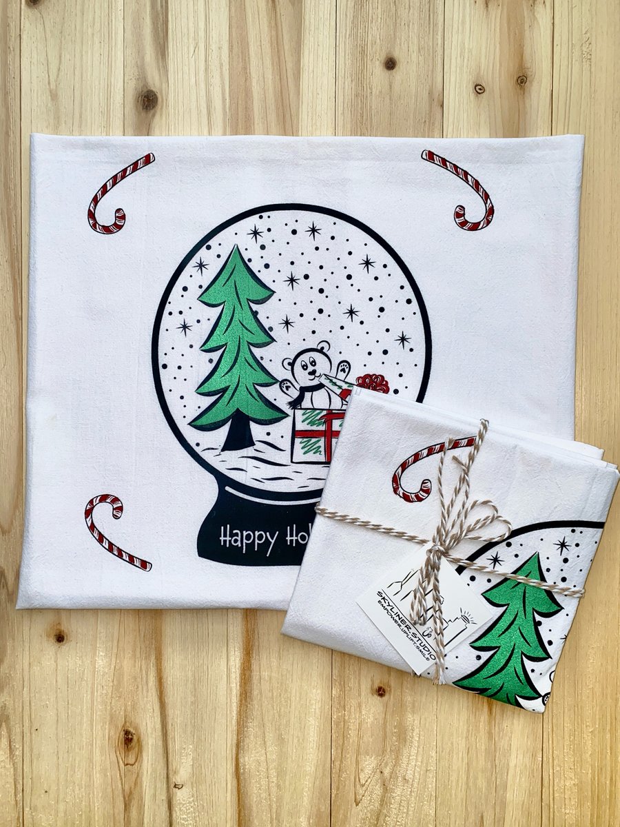Christmas Hand Towels With Hanging Loop, Santa Hand Towels