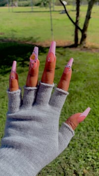 Image 3 of Nails- Long Luxury (Pink Tips)