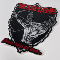 Image 2 of Blasphemy - Fallen Angel Of Doom... *SHIELD SHAPED* Small Woven Patch