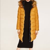 Image 1 of THREAD & SUPPLY reversible mustard and navy coat
