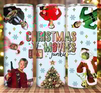 Christmas movie junkie 20oz subliamtion tumbler