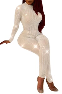 Image 5 of Sheer bling  jumpsuit 2 Colors 