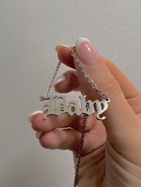 Image 2 of ‘ BABY ‘ OLD ENGLISH NECKLACE
