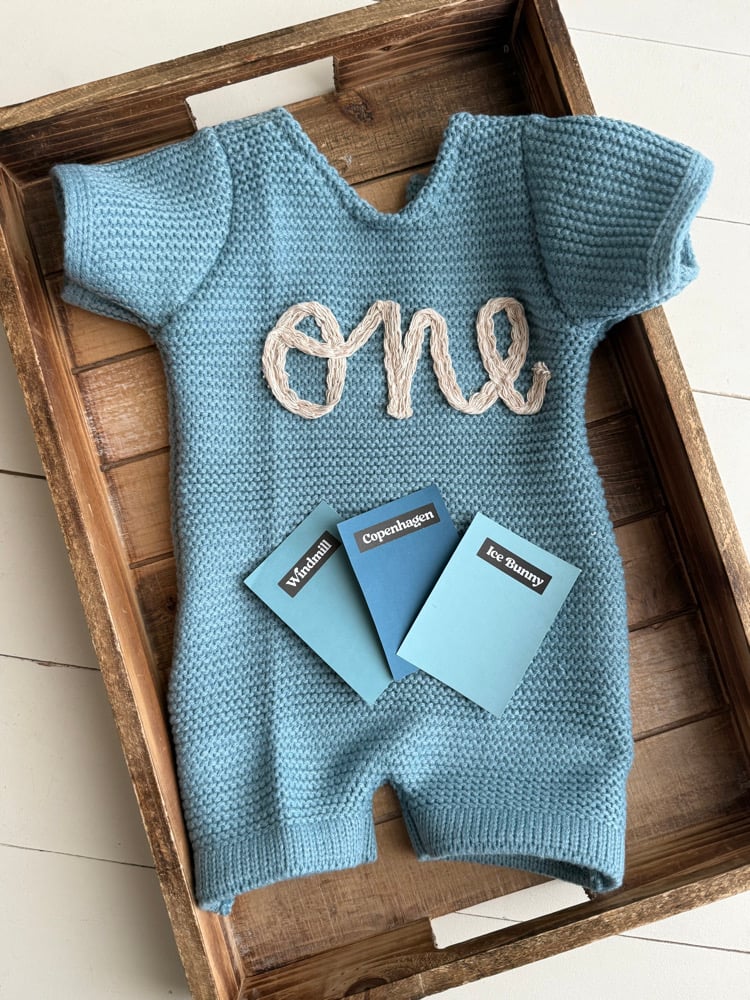 Image of Pink and blue ONE rompers