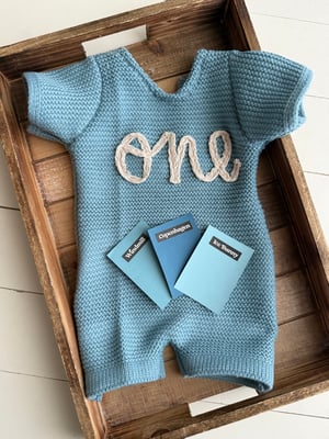 Image of Pink and blue ONE rompers