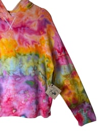 Image 3 of XS Ladies French Terry Bamboo Blend Hoodie in Euphoria Watercolor Ice Dye