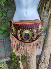 Image 3 of Dolly Bum bag suede fringe tassels LEOPARD and Moroccan Stone