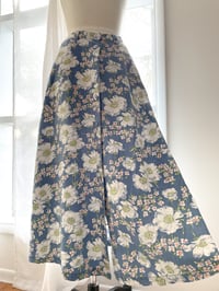 Image 1 of Vintage Linen Floral Skirt size Small 