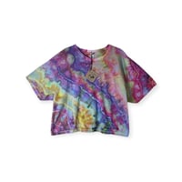 Image 1 of XXL Crop Tee in Bright Geode Ice Dye