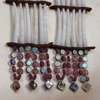 Image 3 of 5 Tier Purple Dentalium Earrings with Abalone