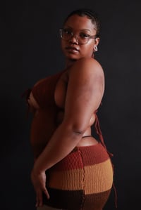 Image 3 of Front Tie Knit Maxi Dress