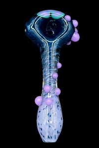Image 4 of Aqua X Purple Dotstack Glass Pipe 