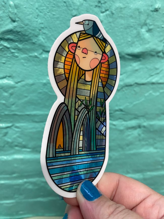 Shimmer Vinyl Water Girl Sticker 