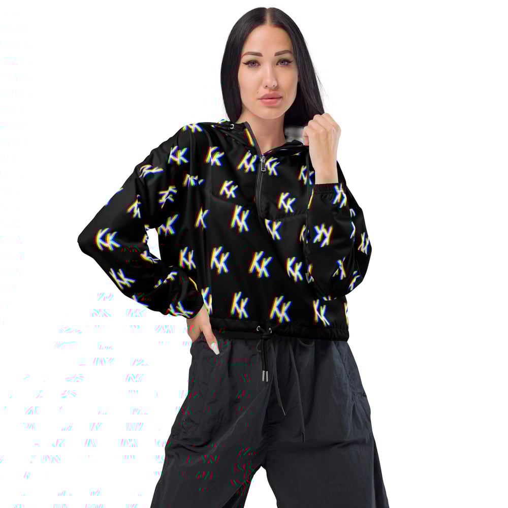 Image of Women's Glitch Cropped Windbreaker 