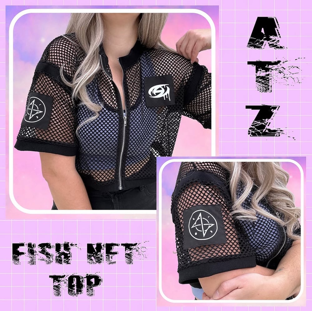 Image of ATZ Fish Net Zip Top : PRE-ORDER