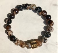 Image 1 of Brown Agate With Gold Accent