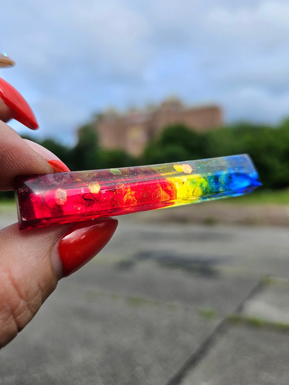 Image of Red/ Yellow/ Blue Thin Bar Barrette