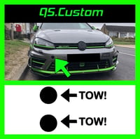 X2 Vw Golf Mk7 Towing Eye Cover With Arrow Sticker Overlay