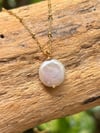 classic coin pearl necklace in 14k gold fill