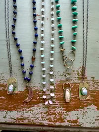 Image 13 of gorgeous turquoise nugget necklace with opal pendant