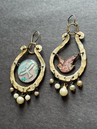 Image 2 of Asymmetrical bird earrings