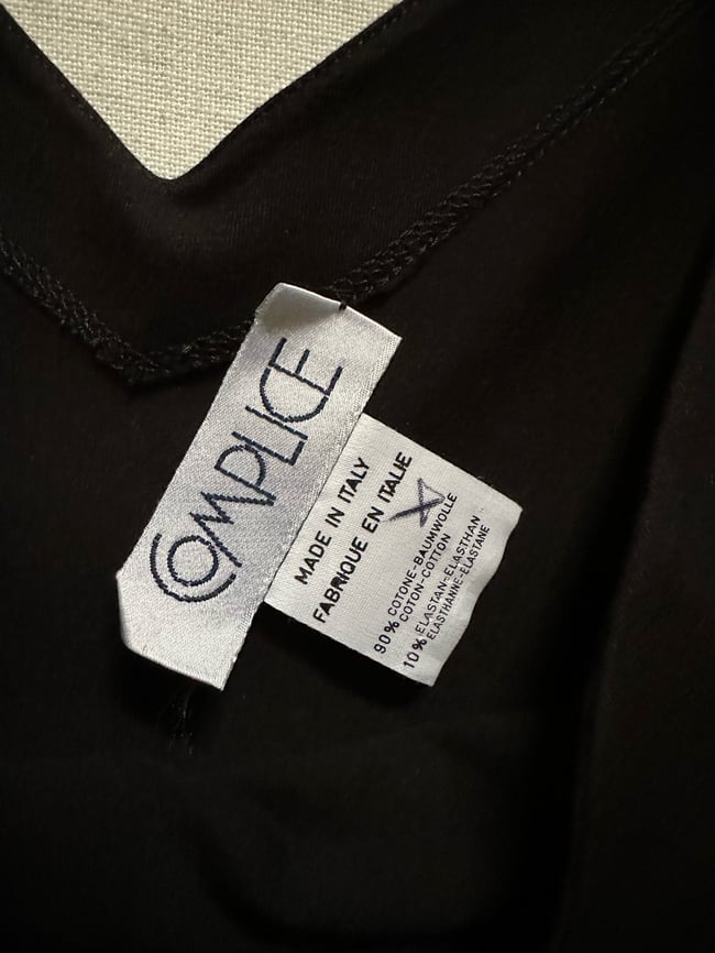 90s supermodel era Complice by Dolce and Gabbana fitted black dress