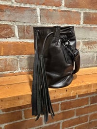Image 3 of Soft Handle Chocolate Black Bucket Bag