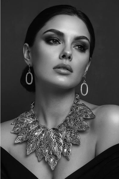 Image of SILVER BIG STYLE LEAF NECKLACE