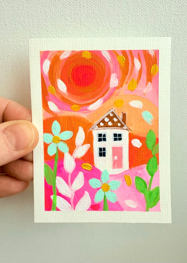 Sweet, delicious sunshine. Original mini painting.