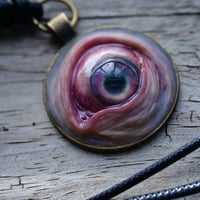 Image 1 of Glowing Oculus, Eyeball flat back pendant OOAK