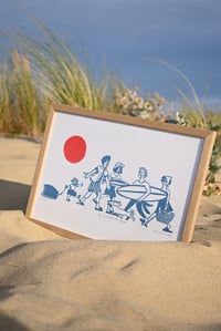 Image 2 of Linogravure 20 x 30 cm • La remontée de plage