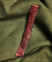 Image 5 of Antiqued Horween Shell Cordovan Watch Strap - Garnet