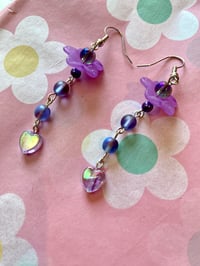 Image 2 of Lavender Bloom Dangle Earrings