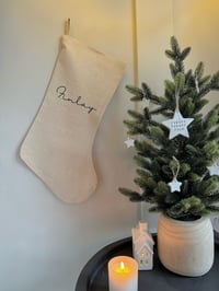 Image 5 of Personalised linen look stocking