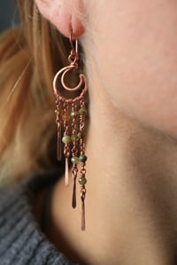Image 3 of Copper + Green Garnet Moon Chandeliers