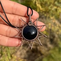 Image 1 of Blue & Purple Rainbow Obsidian Starburst 🖤💥☀️